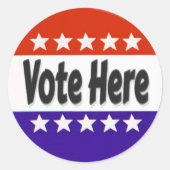 Abstimmung hier runder aufkleber (Vorderseite)