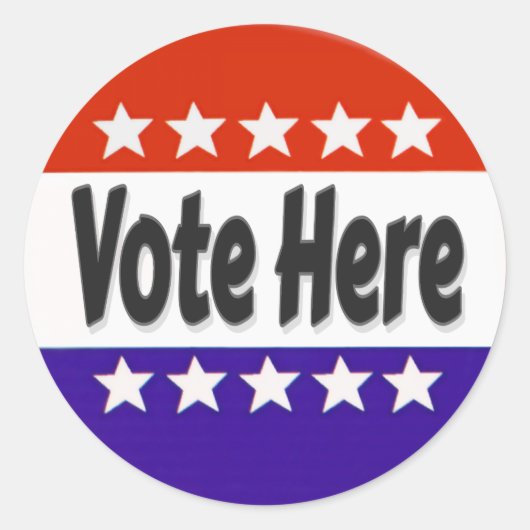 Abstimmung hier runder aufkleber (Vorderseite)