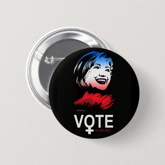 Abstimmung HILLARY 2016 Button (Vorne & Hinten)