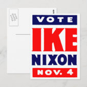 Abstimmung Ike, Nixon 1952 Postkarte (Vorne/Hinten)