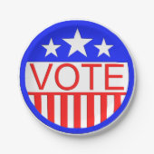 Abstimmung in Amerika Pappteller (Vorderseite)