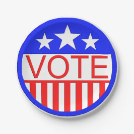 Abstimmung in Amerika Pappteller