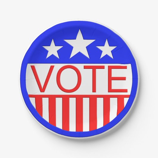 Abstimmung in Amerika Pappteller (Vorderseite)