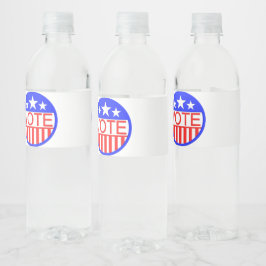 Abstimmung in Amerika Wasserflaschenetikett