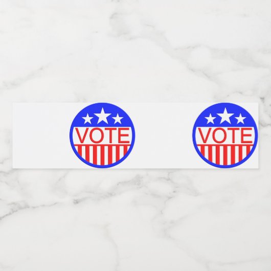 Abstimmung in Amerika Wasserflaschenetikett (Einzelnes Label)