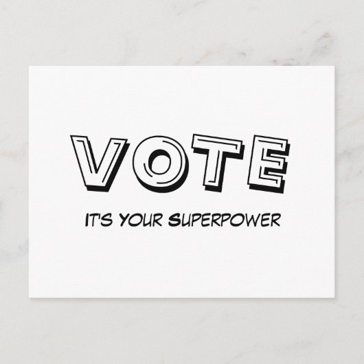 Abstimmung: It’s Your Superpower Postcard Postkarte (Vorderseite)