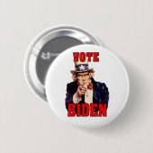 Abstimmung Joe Biden Uncle Sam 2024 Button (Vorne & Hinten)