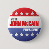 Abstimmung John McCain für Präsidenten Button (Vorderseite)