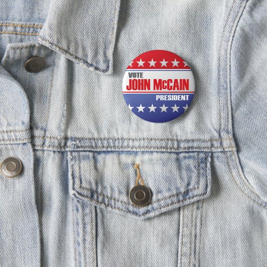 Abstimmung John McCain für Präsidenten Button (Beispiel)