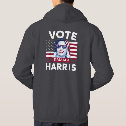 Abstimmung Kamala Harris 2024 Präsident USA Flagge Hoodie (Rückseite)