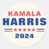 Abstimmung Kamala Harris 2024 Wahlrunde Sticker (Vorderseite)