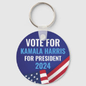 Abstimmung Kamala Harris im Namen des Präsidenten Schlüsselanhänger (Rückseite)