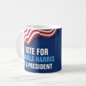 Abstimmung Kamala Harris zur Wahl des Präsidenten Kaffeetasse (Vorderseite Links)