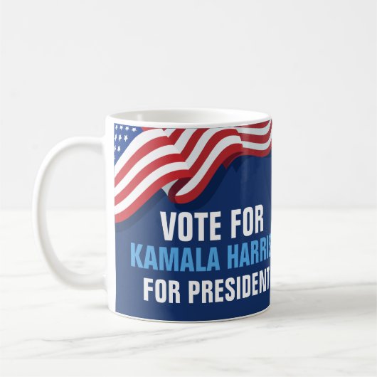 Abstimmung Kamala Harris zur Wahl des Präsidenten Kaffeetasse (Links)