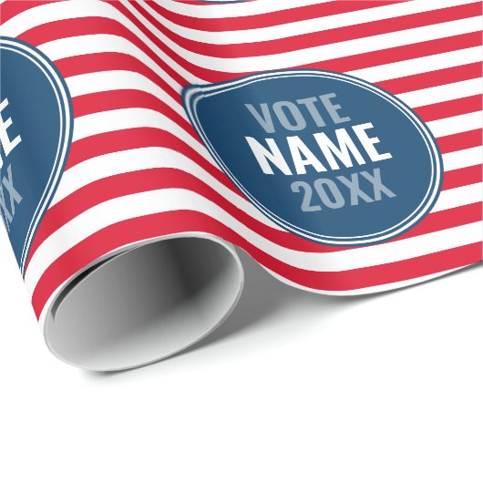 Abstimmung - Kampagne "Name hinzufügen" mit Preppy Geschenkpapier (Rolleneckpunkt)