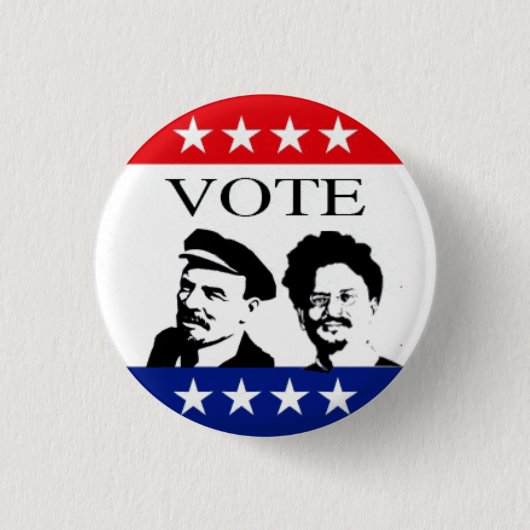 Abstimmung Lenin und Trotsky Button (Vorderseite)