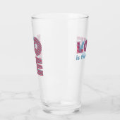 ABSTIMMUNG / LIEBE ist die Antwort Pint Glas (Links)