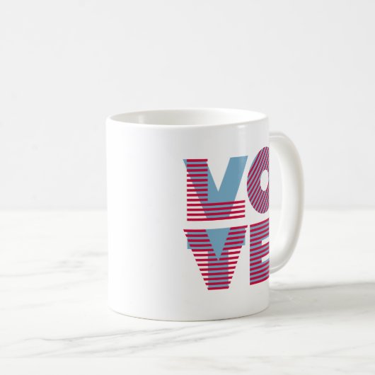 ABSTIMMUNG / LIEBE Kaffee Tasse (VorderseiteRechts)