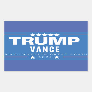 Abstimmung MAGA Trump Vance 2024 Rechteckiger Aufkleber