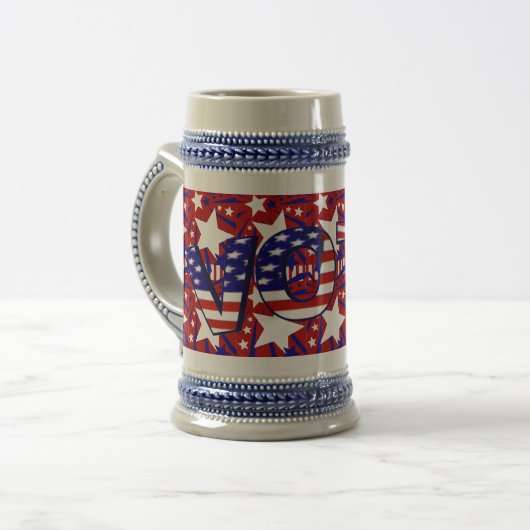 Abstimmung mit den US Flagge - Bierglas (Vorderseite Links)