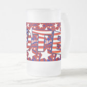Abstimmung mit den US Flagge - Mattglas Bierglas (VorderseiteRechts)