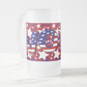 Abstimmung mit den US Flagge - Mattglas Bierglas (Vorderseite Links)