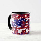 Abstimmung mit den US Flagge - Tasse (Vorderseite Links)