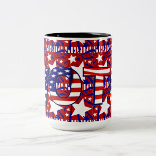 Abstimmung mit den US Flagge - Zweifarbige Tasse
