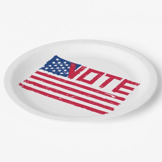 Abstimmung mit den USA-Flag-Paper-Tellern Pappteller (Schrägansicht)