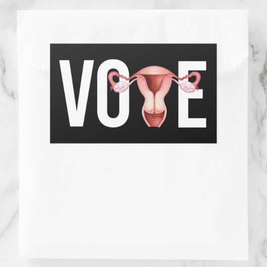 Abstimmung mit Ihrem Uterus Rechteckiger Aufkleber (Tasche)