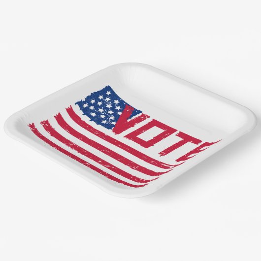 Abstimmung mit US-Flagge Pappteller (Gewinkelt)