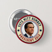 Abstimmung Mitt Romney für Präsidenten 2012 Button (Vorne & Hinten)