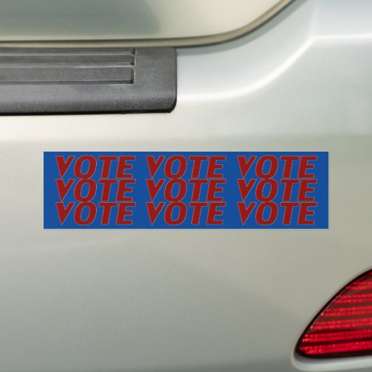 Abstimmung: Moderne Typografie rot-blau Autoaufkleber (Auf Auto)