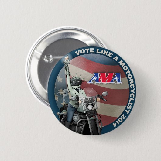 Abstimmung mögen einen Motorradfahrer Button (Vorne & Hinten)