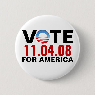 ABSTIMMUNG Obama für Amerika - 11.04.2008 - Knopf Button