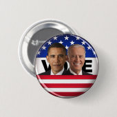 Abstimmung Obama u. Biden Button (Vorne & Hinten)