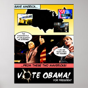 ABSTIMMUNG OBAMA! Wahl-Comic-Streifen P… - Poster