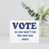Abstimmung oder Rue the Election Postcard Postkarte (Stehend Vorderseite)