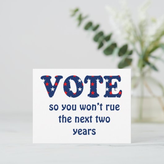 Abstimmung oder Rue the Election Postcard Postkarte (Stehend Vorderseite)