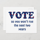 Abstimmung oder Rue the Election Postcard Postkarte (Vorne/Hinten)