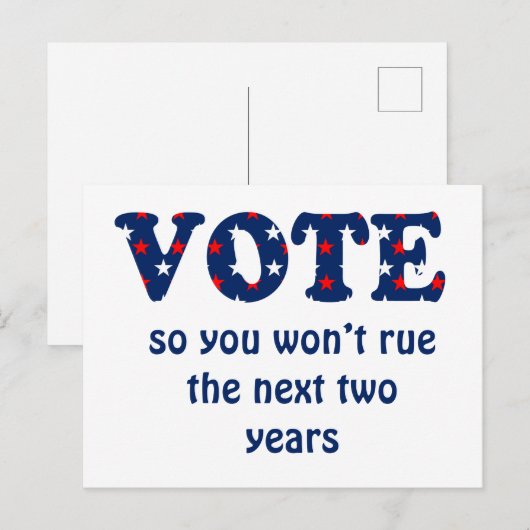 Abstimmung oder Rue the Election Postcard Postkarte (Vorne/Hinten)