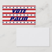 Abstimmung Palin Geschäfts-Größen-Karte Visitenkarte (Vorne/Hinten)