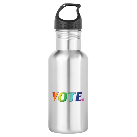 "Abstimmung" Regenbogenfarben lgbtq lgbt Edelstahlflasche (Vorderseite)