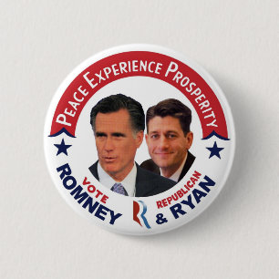 Abstimmung republikanisches Romney u. Ryan Button