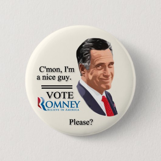 Abstimmung Romney bitte? Button (Vorderseite)