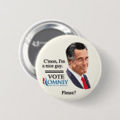 Abstimmung Romney bitte? Button (Vorne & Hinten)