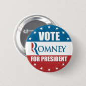 Abstimmung Romney für Präsidenten Button (Vorne & Hinten)