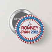 Abstimmung Romney Ryan 2012 Sterne u. Button (Vorne & Hinten)