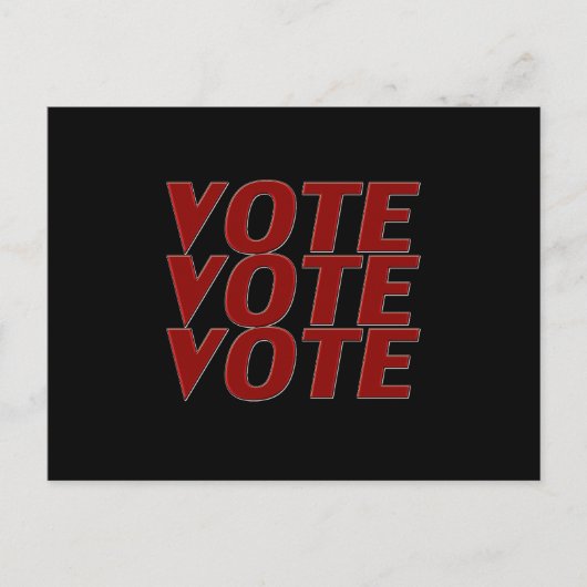 Abstimmung: Rote moderne Typografie schwarz Postkarte (Vorderseite)