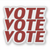 Abstimmung: Rote Typografie Aufkleber (Vorderseite)